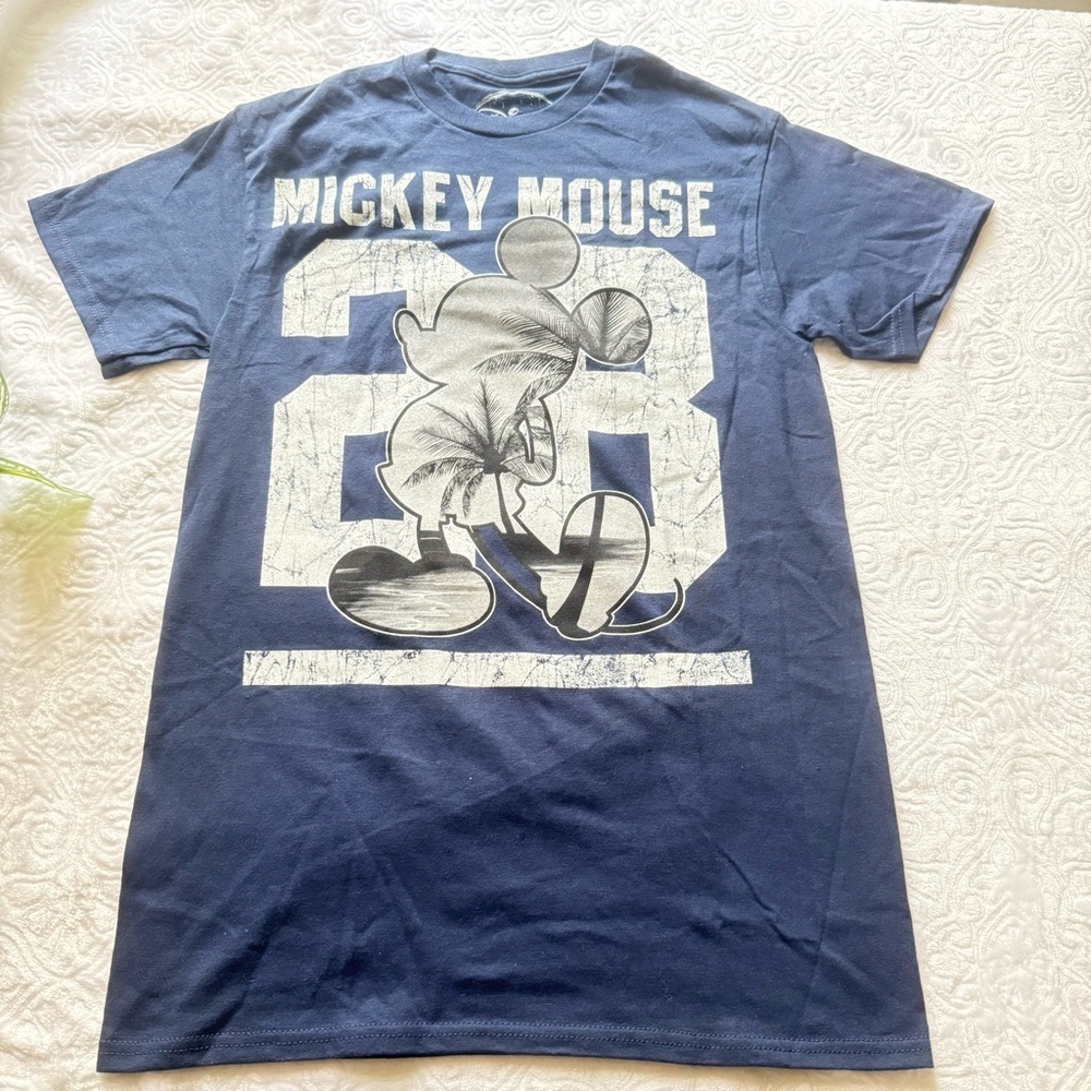 Disney Mickey Mouse Graphic T-Shirt Blue Size S